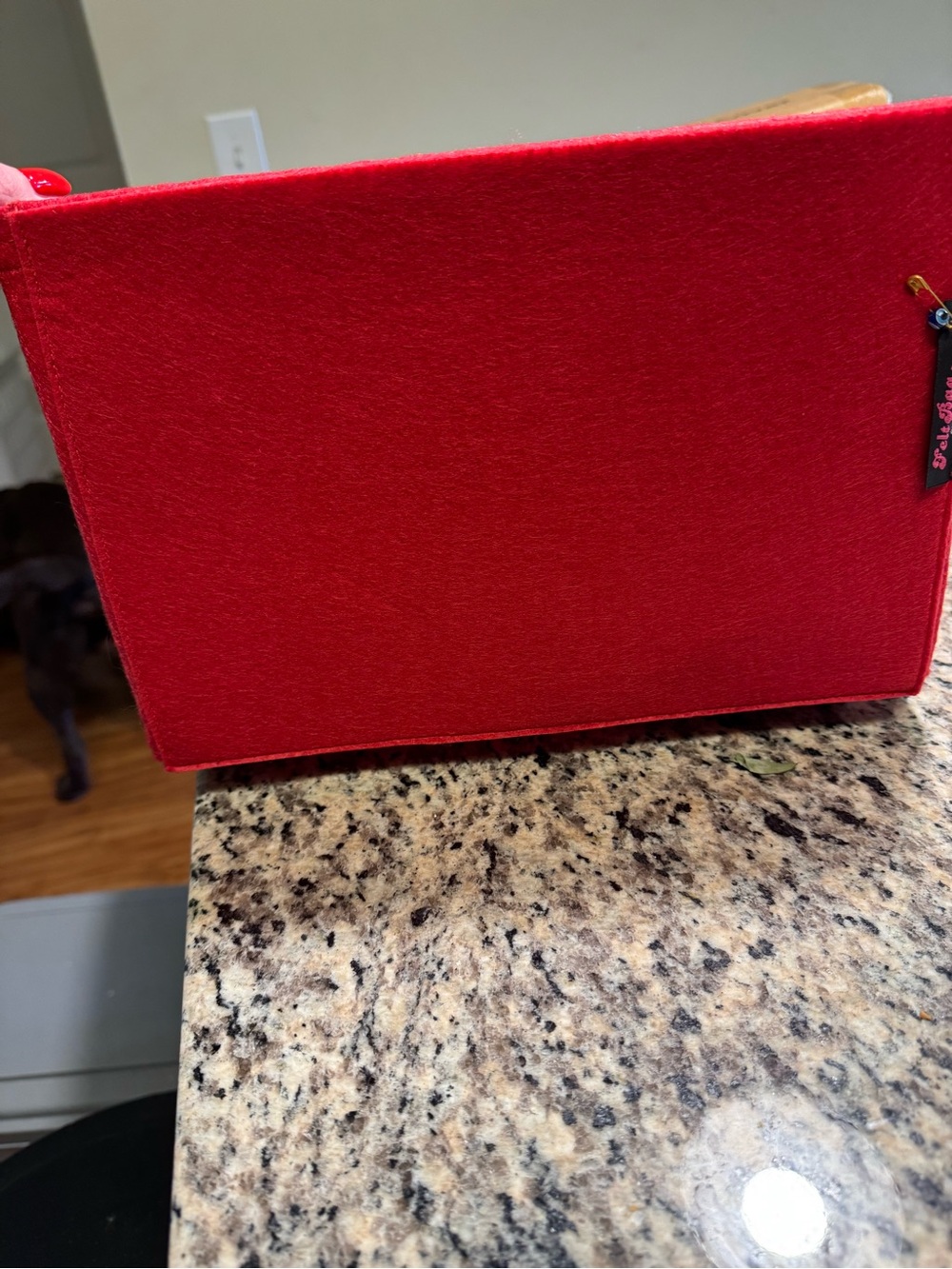 Red Felt Storage Basket - Compact Organizer